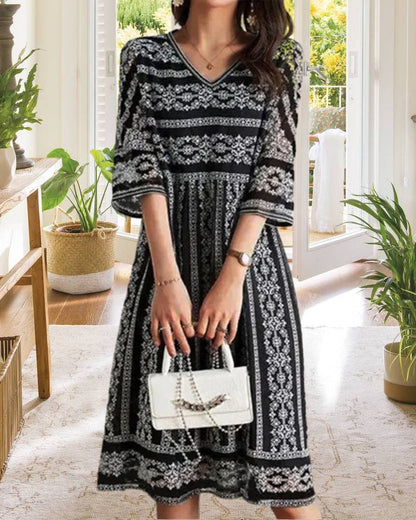 CD | Rochie midi neagră | Rochii midi pentru femei | Rochie midi cu mâneci
