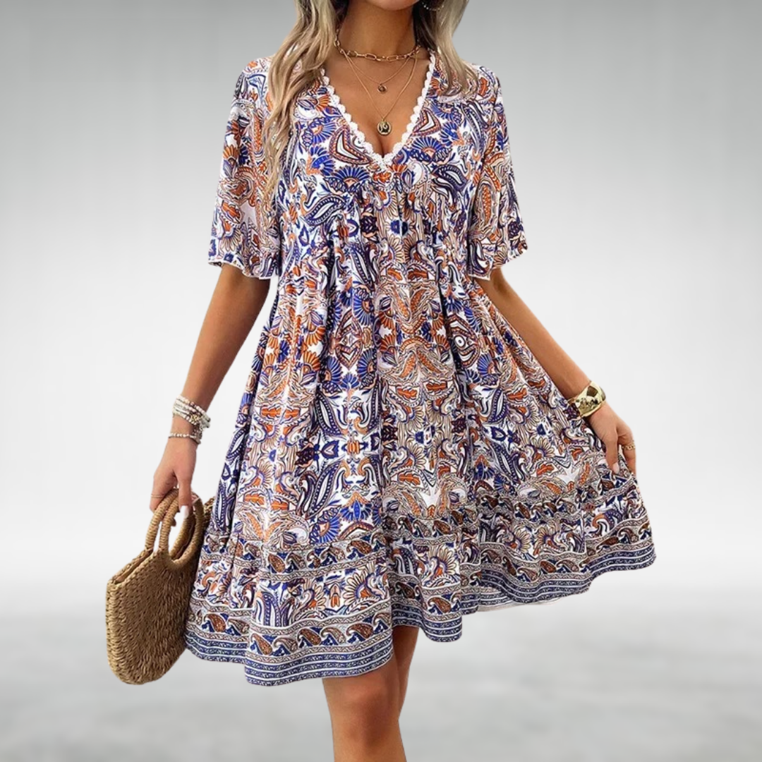 CD | Vara Boho Paisley Print Mini Rochie