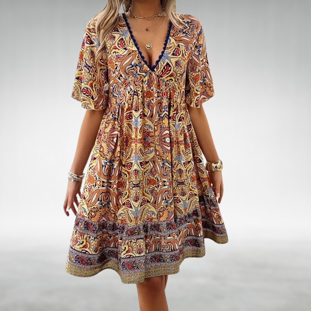 CD | Vara Boho Paisley Print Mini Rochie