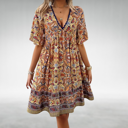 CD | Vara Boho Paisley Print Mini Rochie