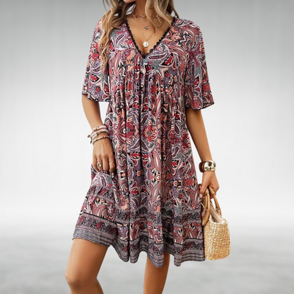 CD | Vara Boho Paisley Print Mini Rochie