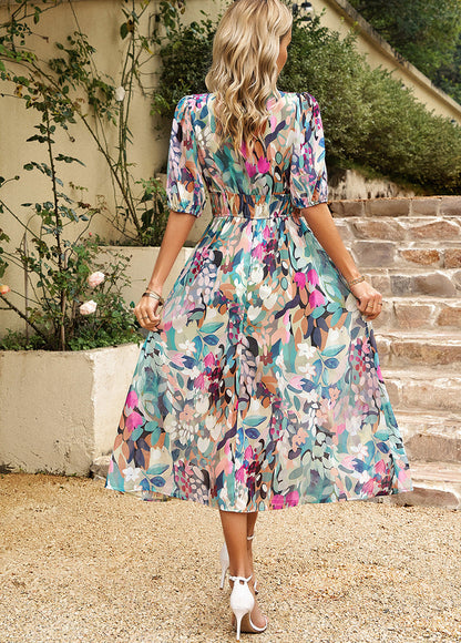 CD | Rochie midi flatantă cu model floral