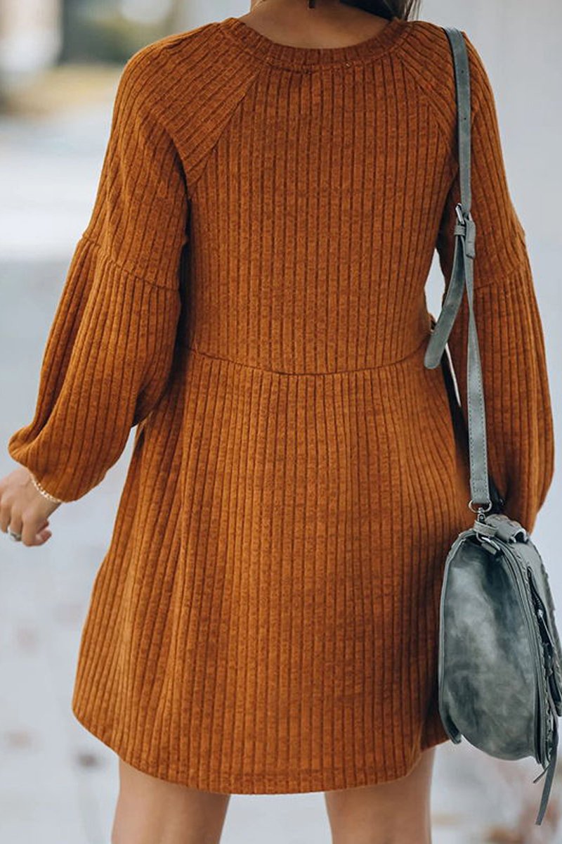 CD | Buzunare Rochie mini cu mâneci lungi