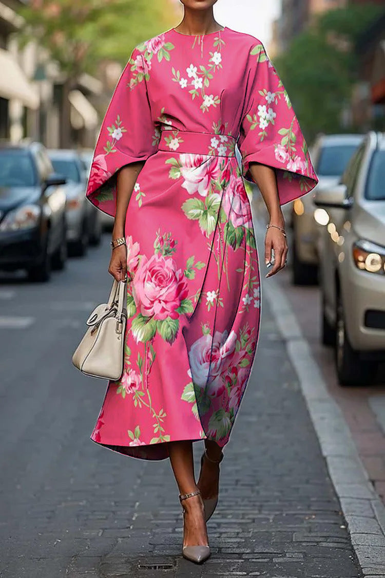 CD | Rochie lungă elegantă cu mâneci batwing