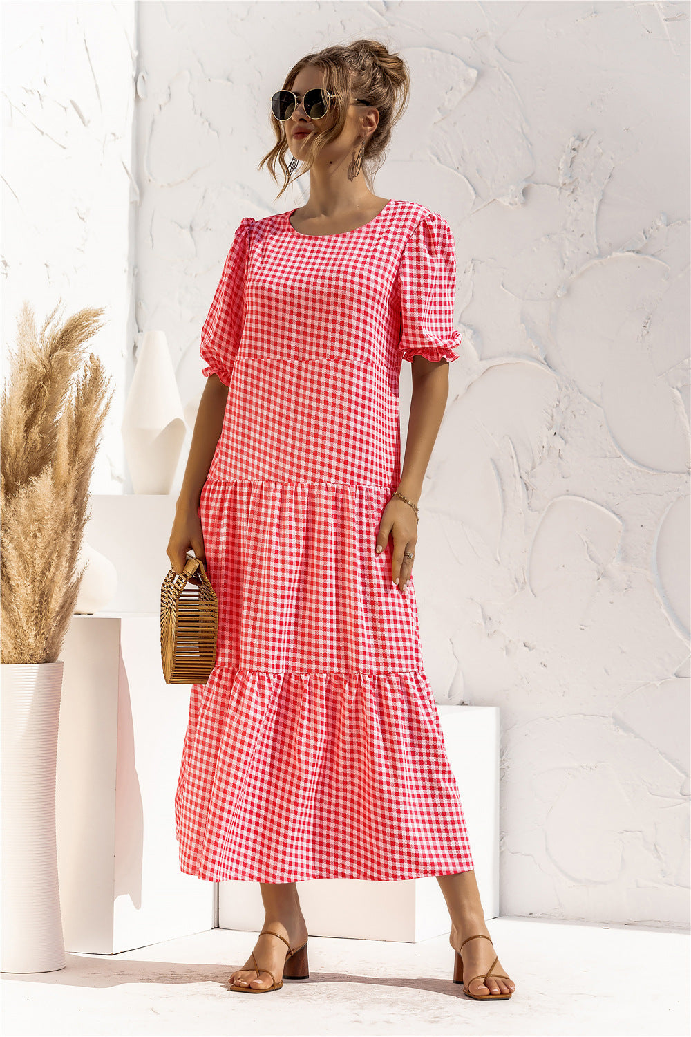 CD | Rochie midi de gingham pentru fiecare zi