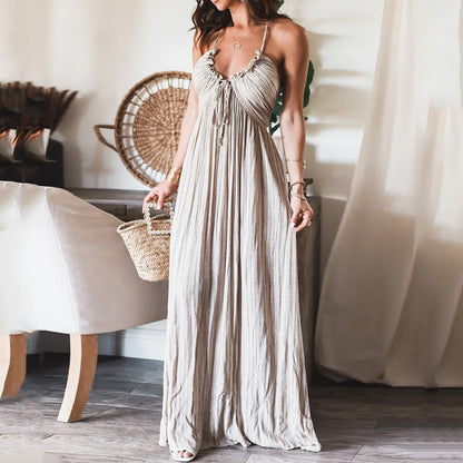 CD | Backless U colier rochie lungă
