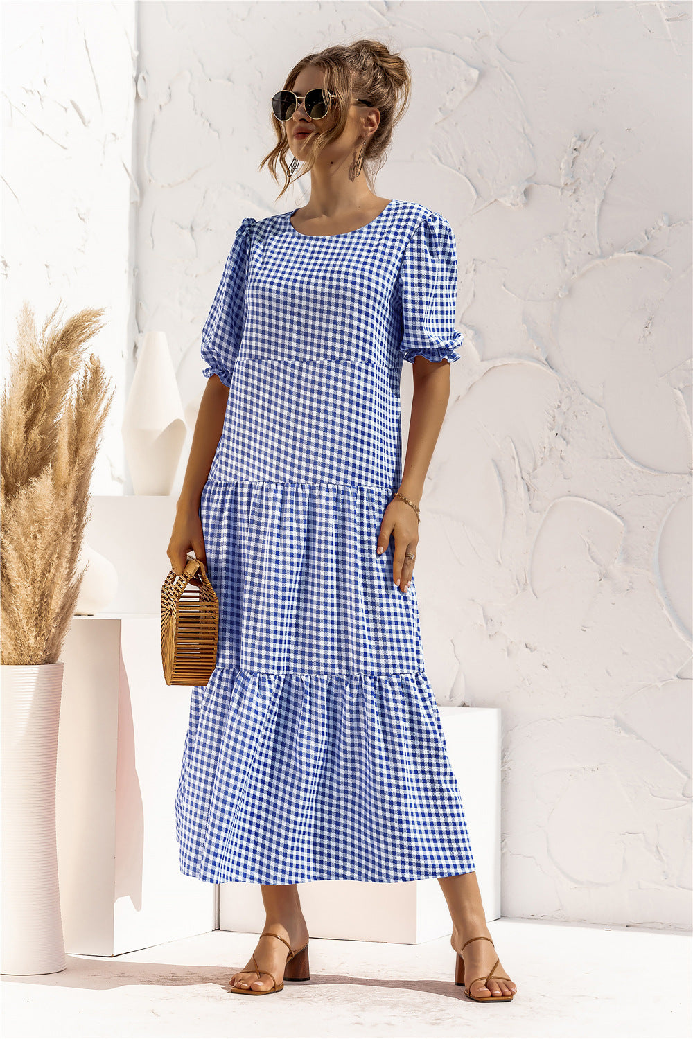 CD | Rochie midi de gingham pentru fiecare zi