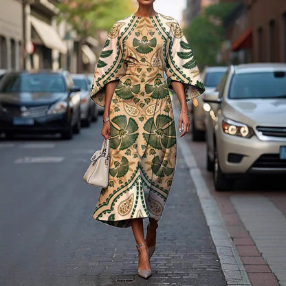 CD | Rochie lungă elegantă cu mâneci batwing