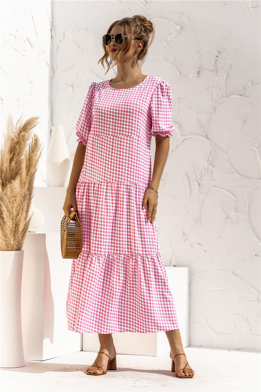 CD | Rochie midi de gingham pentru fiecare zi