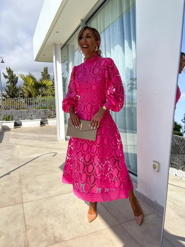 CD | Rochie midi elegantă din dantelă franțuzească