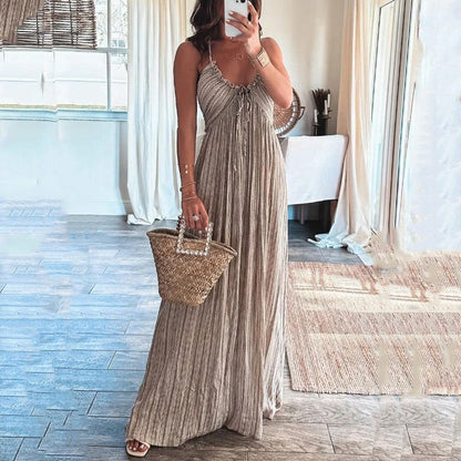 CD | Backless U colier rochie lungă