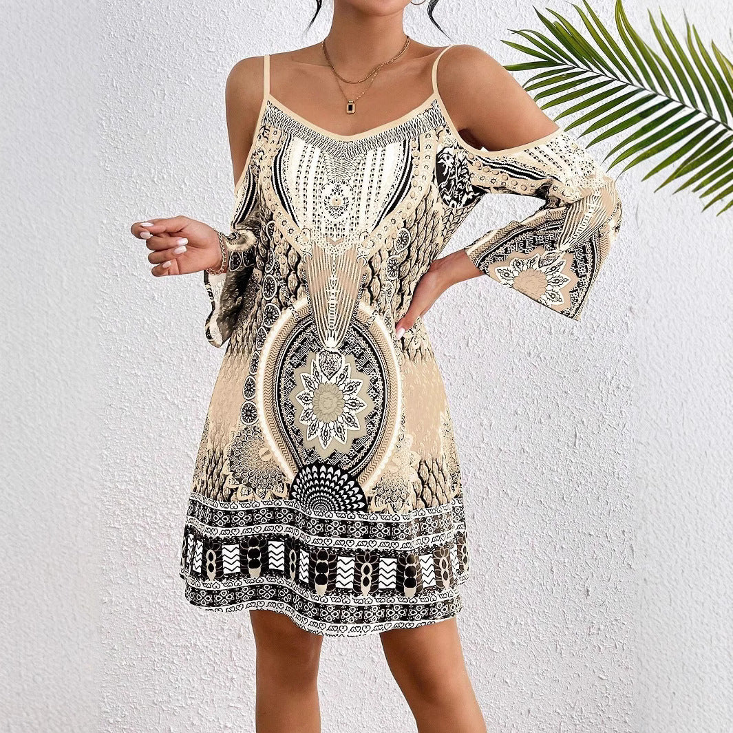 CD | rochie midi pentru femei - off-the-shoulder - fit relaxat - amestec respirabil