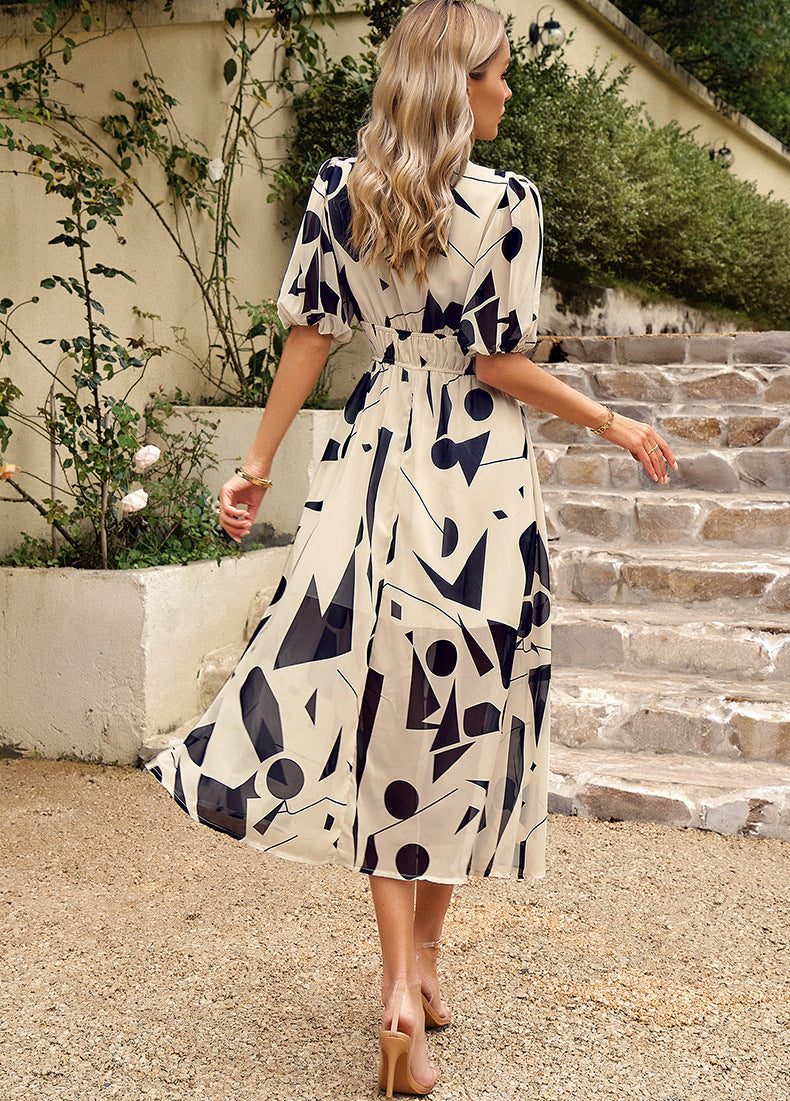 CD | Rochie midi flatantă cu model floral
