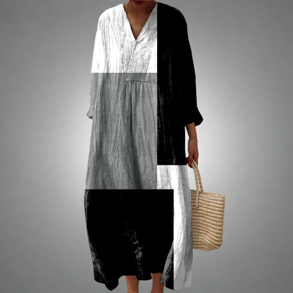 CD | Rochie maxi în patchwork abstract
