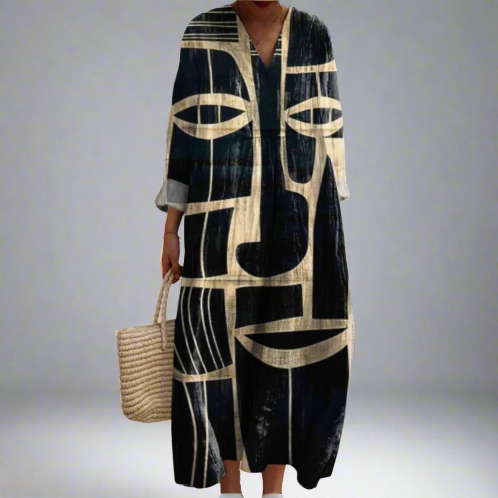 CD | Rochie midi artistică de inspirație tribală