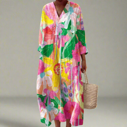 CD | Rochie maxi Watercolor Bloom Breezy