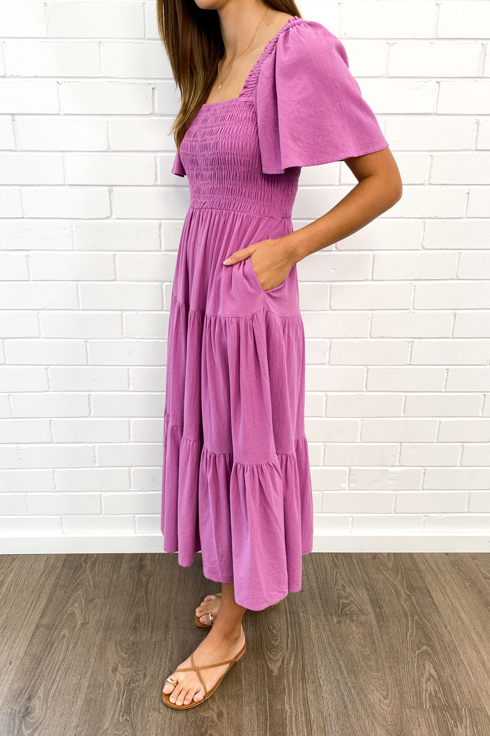 CD | Rochie midi feminină fără umeri