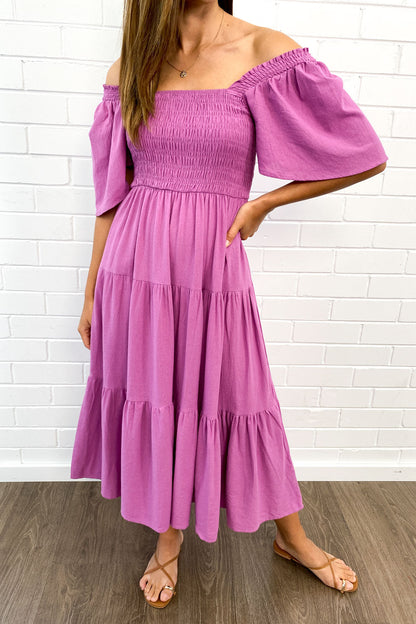 CD | Rochie midi feminină fără umeri