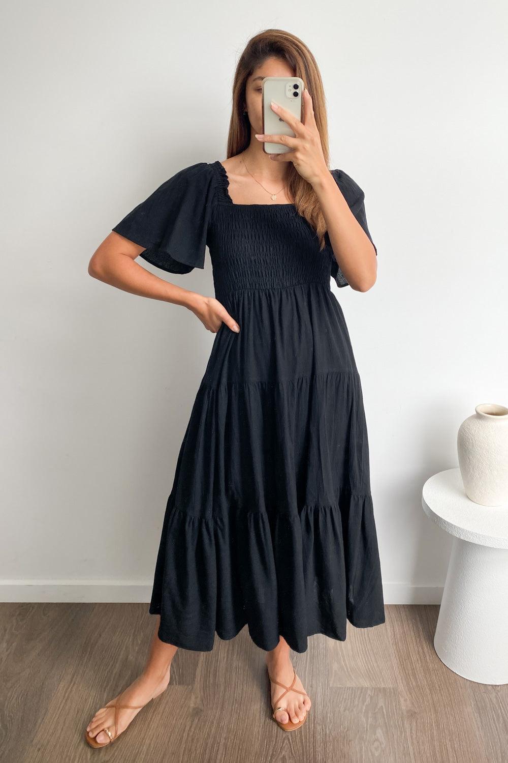 CD | Rochie midi feminină fără umeri