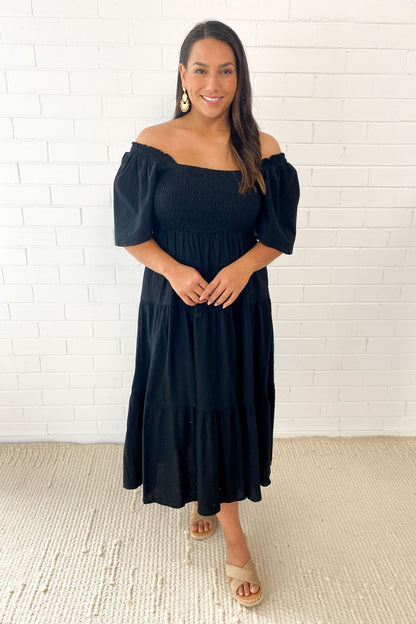 CD | Rochie midi feminină fără umeri