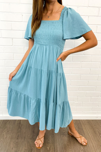 CD | Rochie midi feminină fără umeri