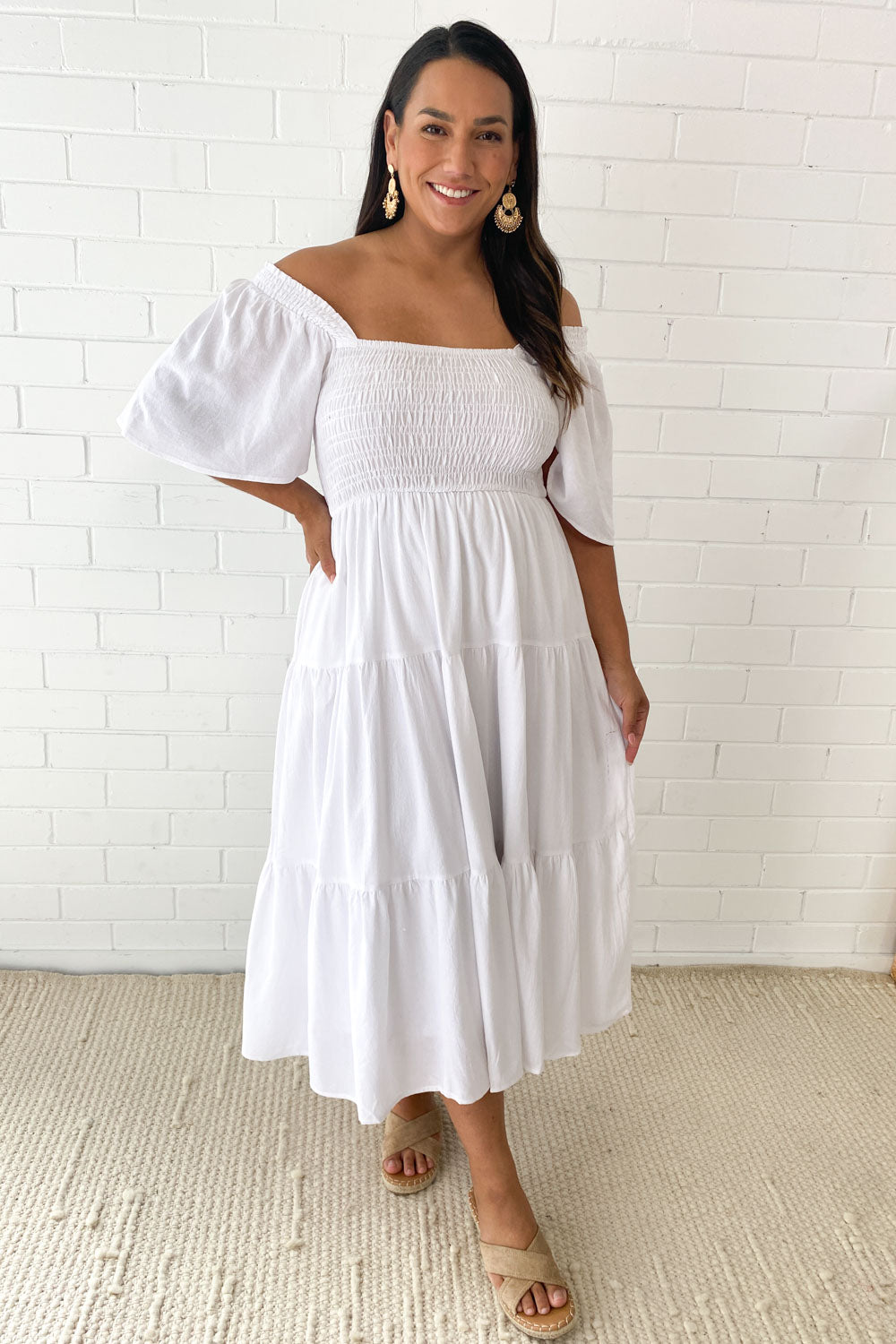 CD | Rochie midi feminină fără umeri