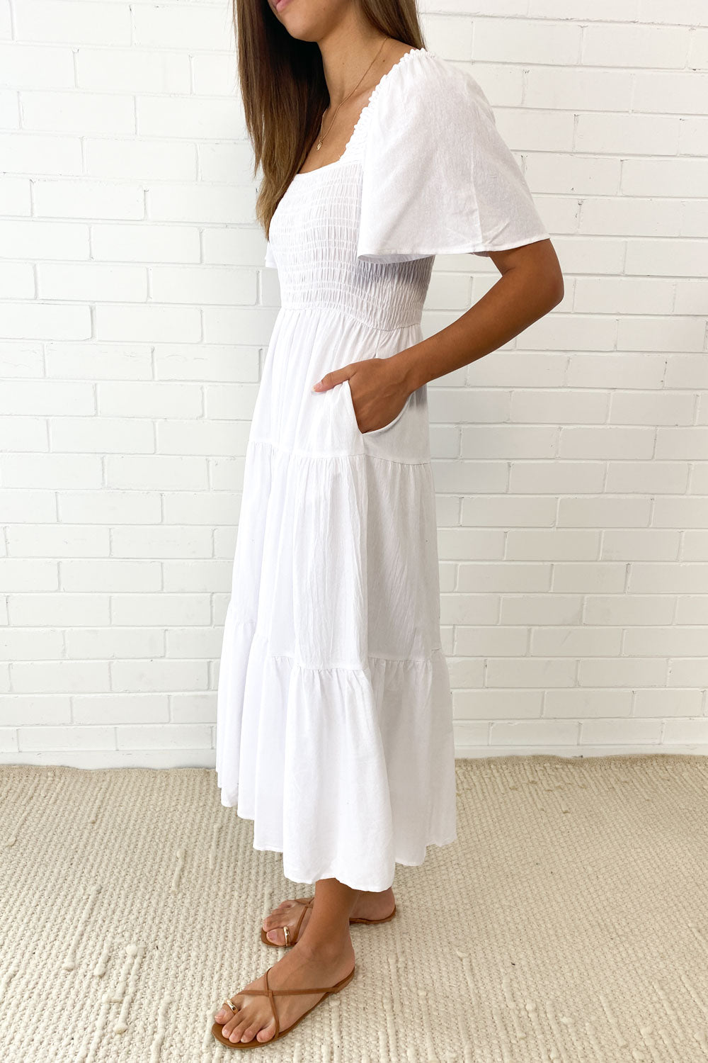 CD | Rochie midi feminină fără umeri