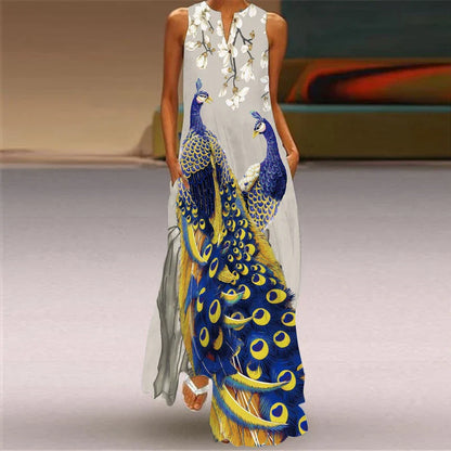 CD | Femei la modă și sexy slit v-neck rochie maxi