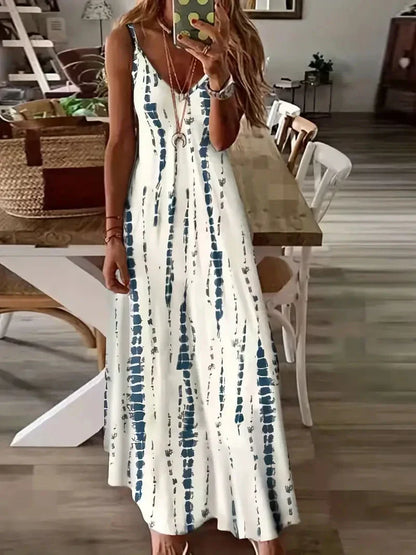 CD | Ladies V-neck tie-dye rochie maxi