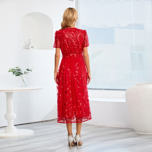 CD | Ladies rochie midi cu paiete strălucitoare