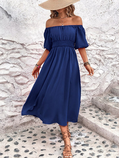 CD | Rochie midi de vară fără umeri pentru femei