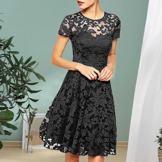 CD | Elegant plus dimensiunea vara mini rochie A-line rotund decolteu stil