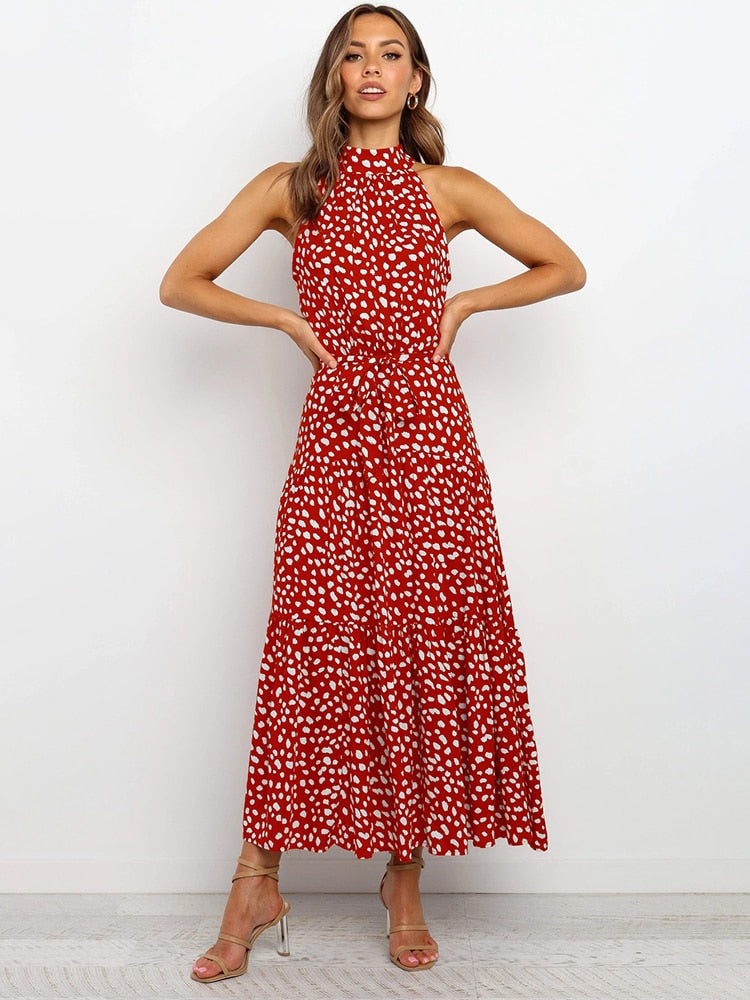 CD | Rochie midi fără mâneci cu buline