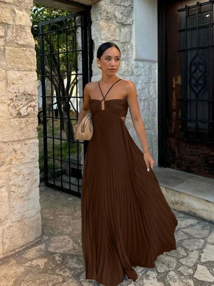 CD | Rochie maxi plisată elegantă pentru orice ocazie
