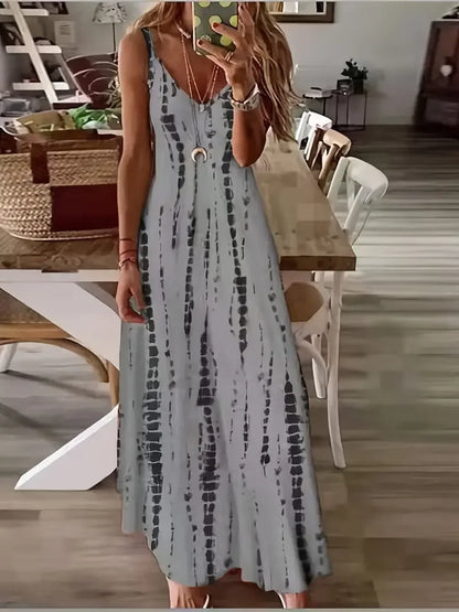 CD | Ladies V-neck tie-dye rochie maxi