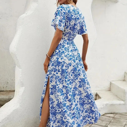 CD | Femei Boho Print Mini rochie de vară Elegant Sleeveless Sundress