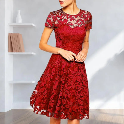 CD | Elegant plus dimensiunea vara mini rochie A-line rotund decolteu stil