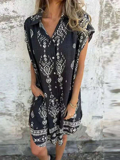 CD | Rochie midi cu buzunare cu nasturi