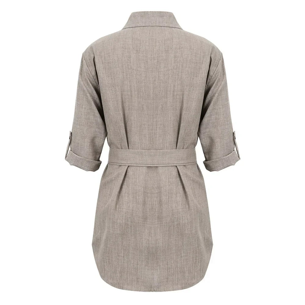 CD | Elegant Mini rochie Deep V-Neck 3/4 maneca femei moda