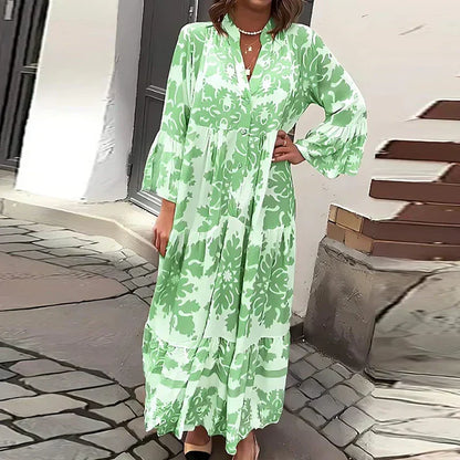 CD | Rochie maxi boho imprimată la modă