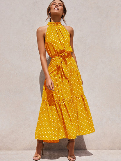 CD | Rochie midi fără mâneci cu buline