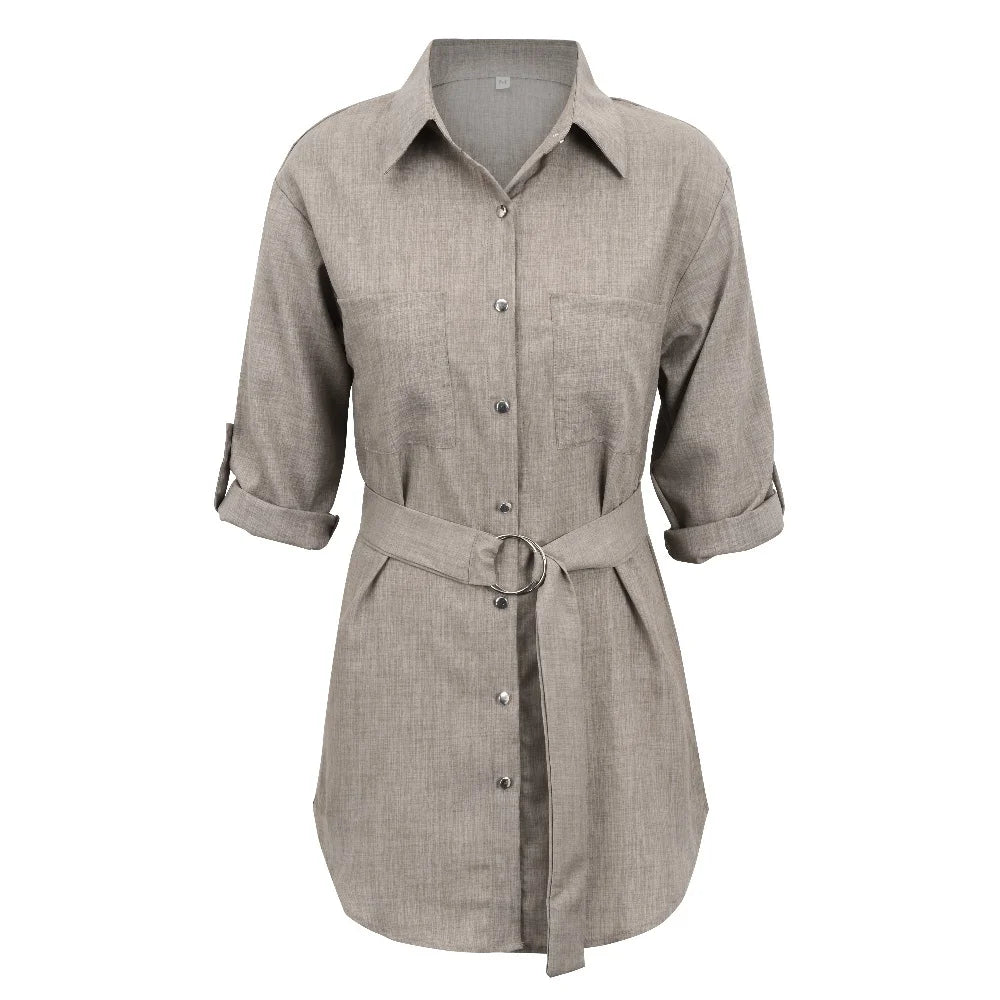 CD | Elegant Mini rochie Deep V-Neck 3/4 maneca femei moda