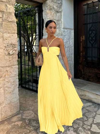 CD | Rochie maxi plisată elegantă pentru orice ocazie