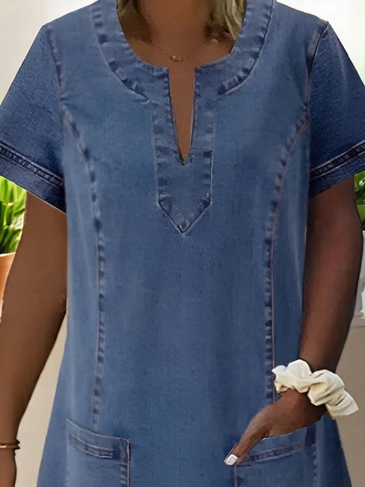 CD | Rochie midi chic din denim moale pentru un stil fără efort