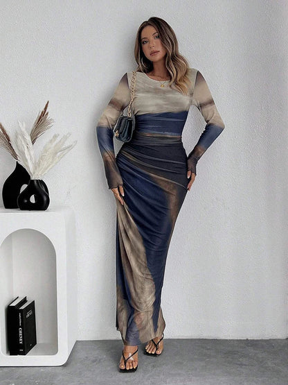 CD | Rochie maxi cu imprimeu floral, mulată