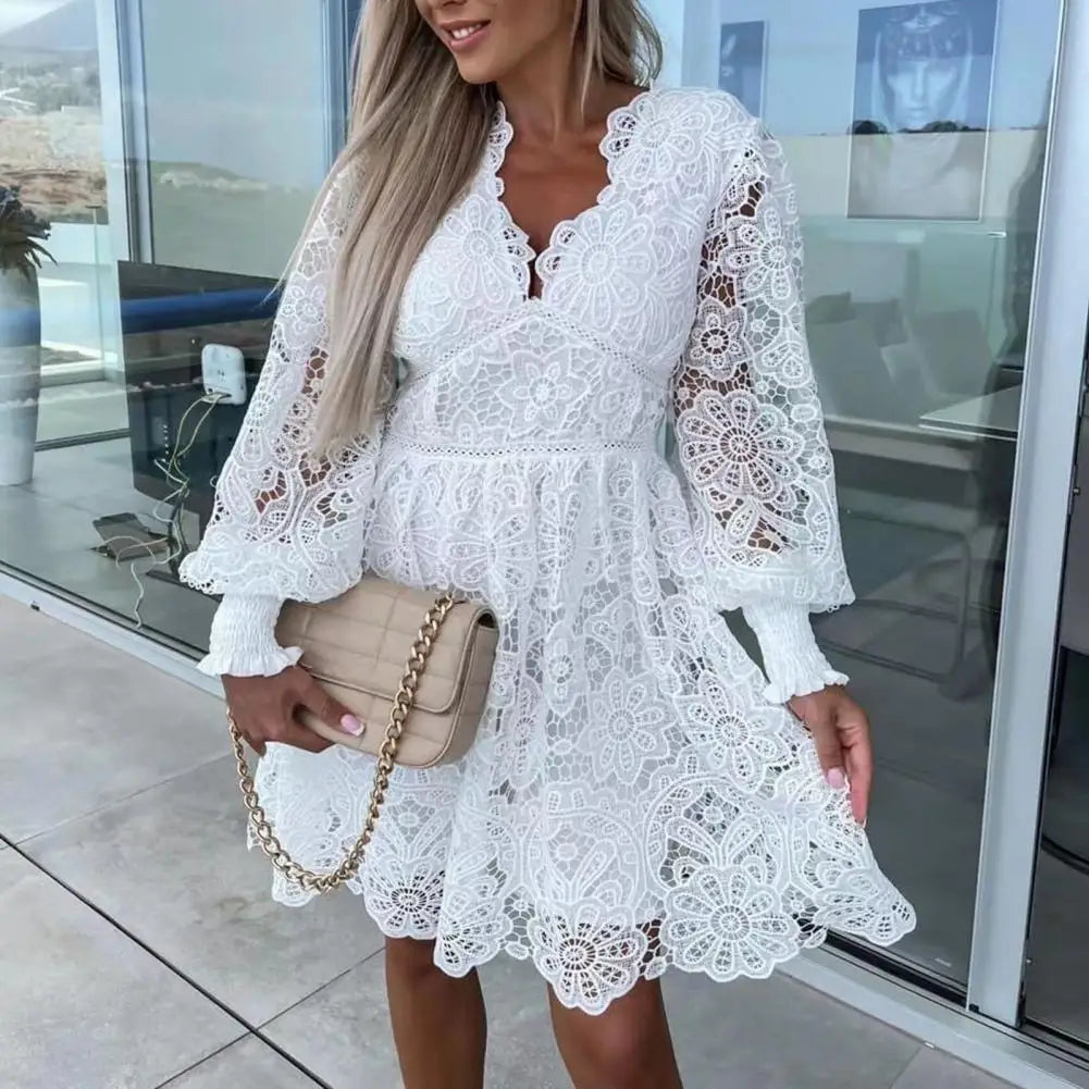 CD | Rochie midi elegantă din dantelă în linie A