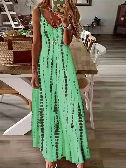 CD | Ladies V-neck tie-dye rochie maxi