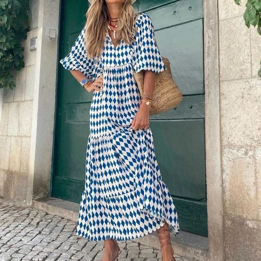 CD | Rochie midi cu imprimeu geometric
