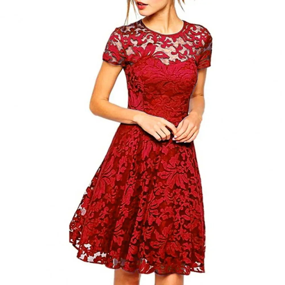 CD | Elegant plus dimensiunea vara mini rochie A-line rotund decolteu stil
