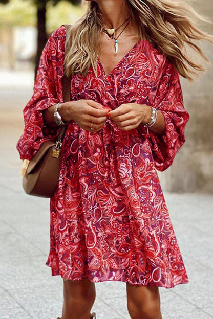 CD | Rochie mini cu decolteu floral în V